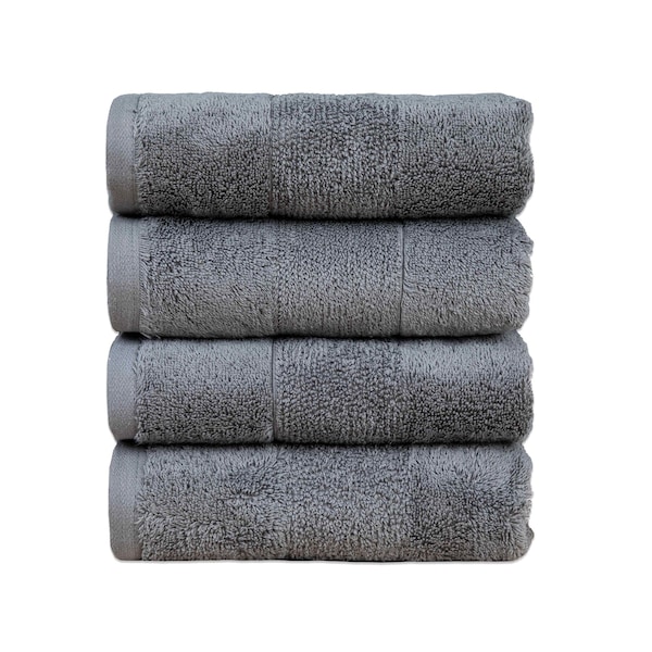 Arkwright Home Aston & Arden Turkish Solid Hand Towel 18x32 Pewter (4pk) HT-TS-1832-5.4-PTR - main
